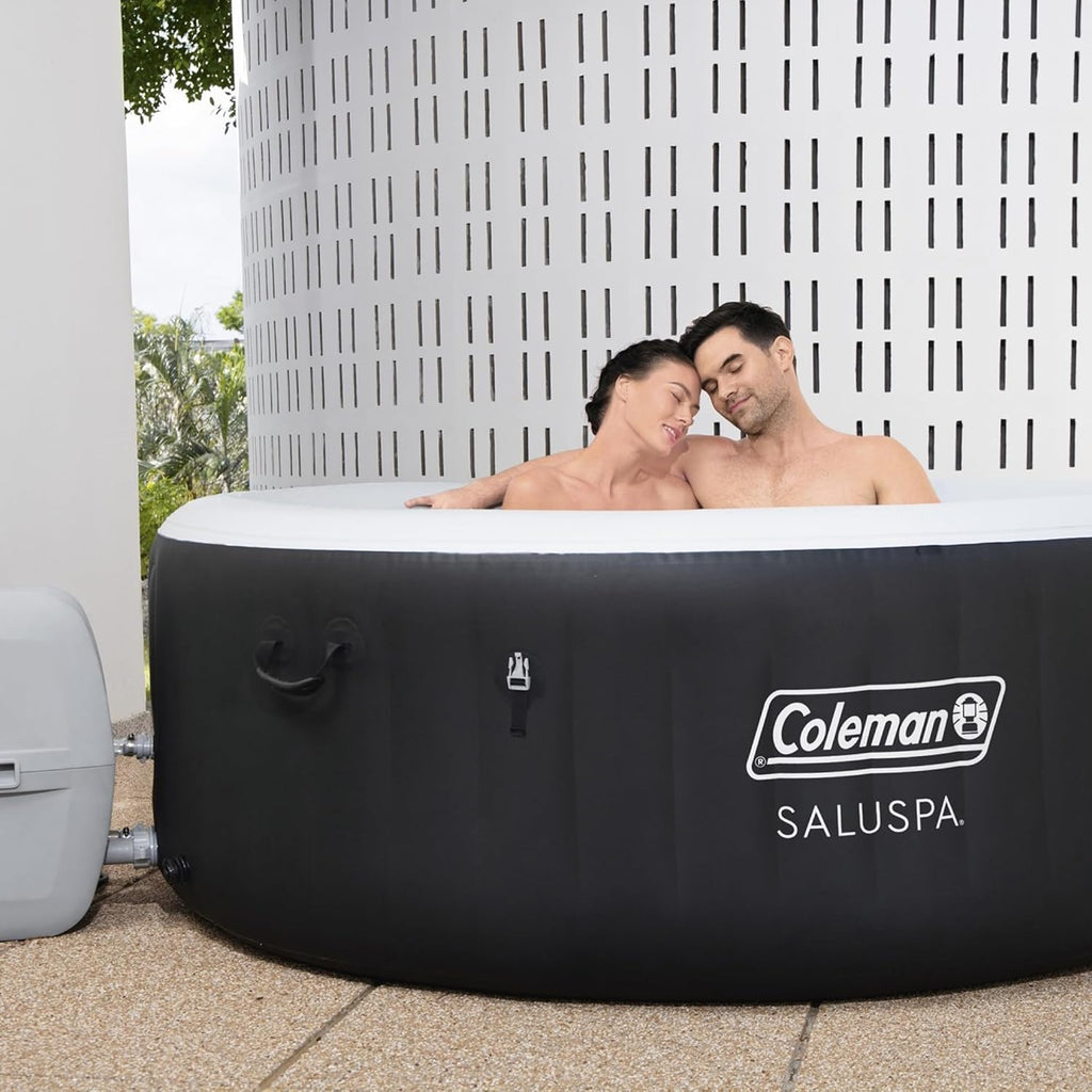 Miami AirJet Inflatable Hot Tub with EnergySense Cover Bundled with 2 SaluSpa Underwater Non-Slip Spa Seat with