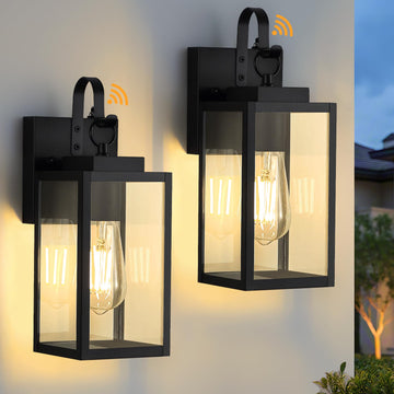 2-Pack 11.8-Inch Dusk to Dawn Outdoor Wall Light, All-Metal Frame