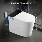Smart Toilet with Bidet Built-in for Small Bathroom,One Piece Toilet with Self-Clean