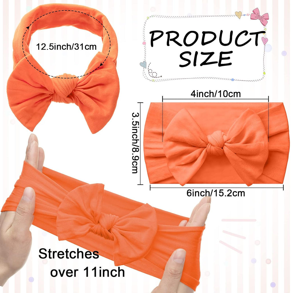 42 Pcs Baby Bows Nylon Headbands for Baby Girls Knotted