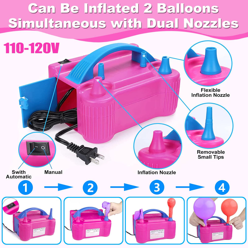 Balloon Arch Kit and Balloon Pump Electric, 10ft Wide Adjustable Balloon Arch Stand With 100Balloons 2Balloon Stands