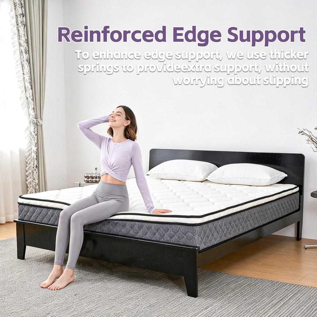 Queen Mattress, 12 Inch Cooling Hybrid Queen Mattress in a Box, Medium Firm with Gel Memory Foam & Individual Pocket