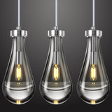 Raindrop Pendant Lights Kitchen Island Set of 3 Teardrop Chrome Hanging Light Fixtures Clear Solid Glass Pendant Light Modern Chandeliers for Dining Room Porch Corridor Living Room A121-B0BN15D23H