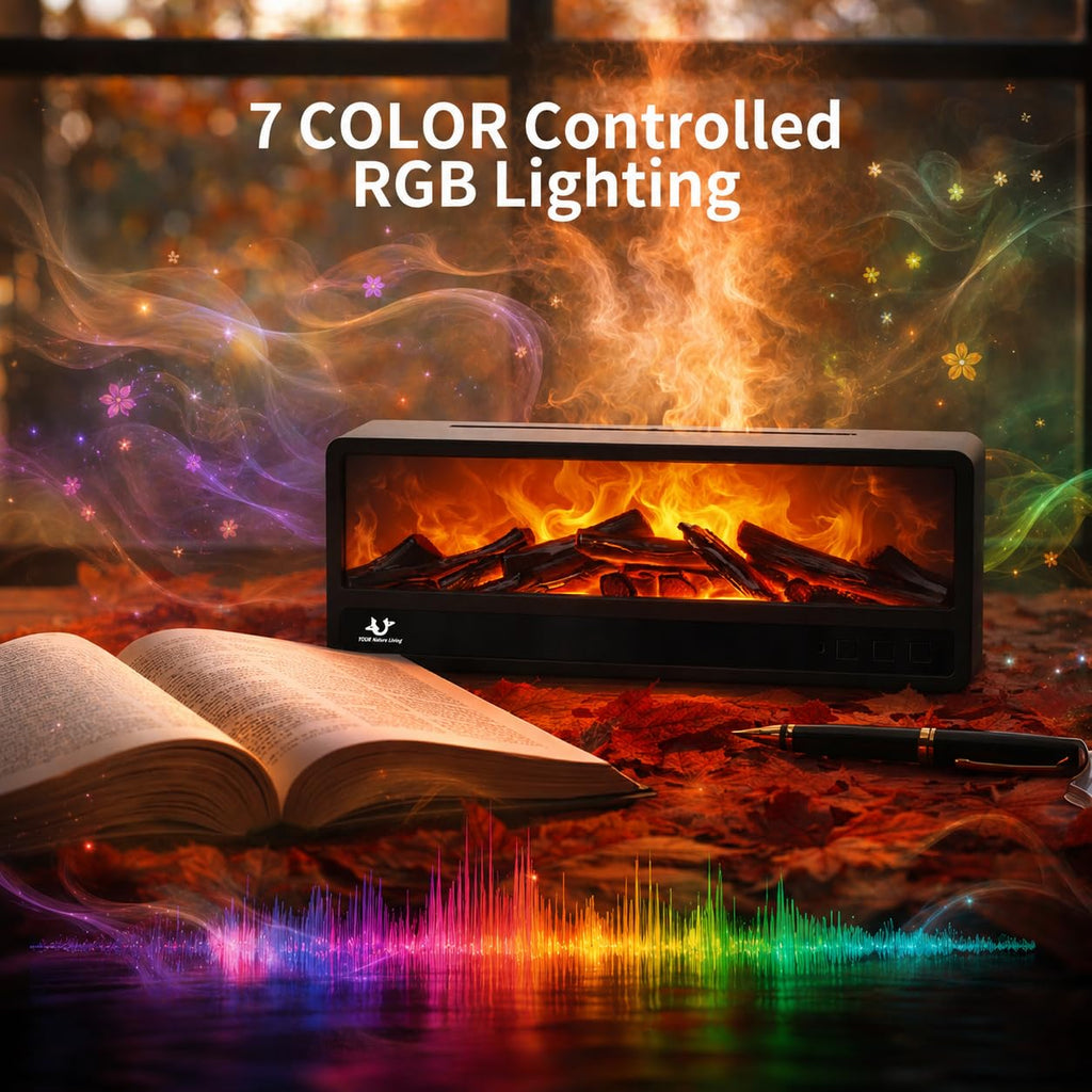 Fireplace Essential Oil Diffuser with Remote and Timer