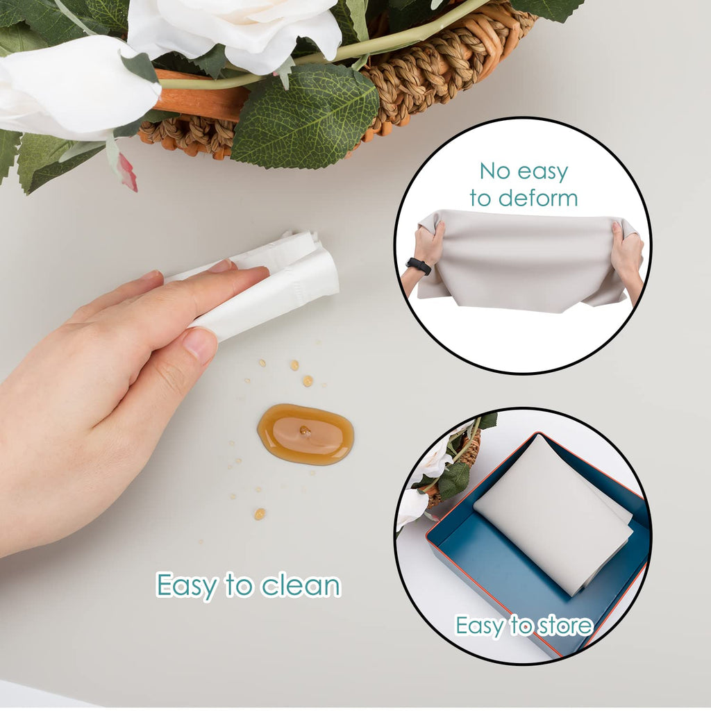 Extra Large Silicone Table Mat, Food-Grade Silicone Mat for Crafts Kids Placemat Desk Countertop Waterproof Protector