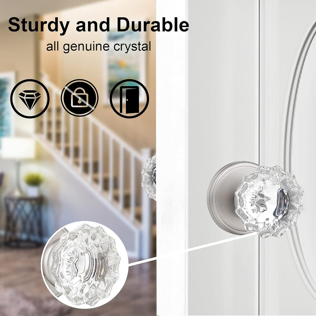 Glass Dummy Door Knob Inactive Crystal Half-Dummy Door Knobs