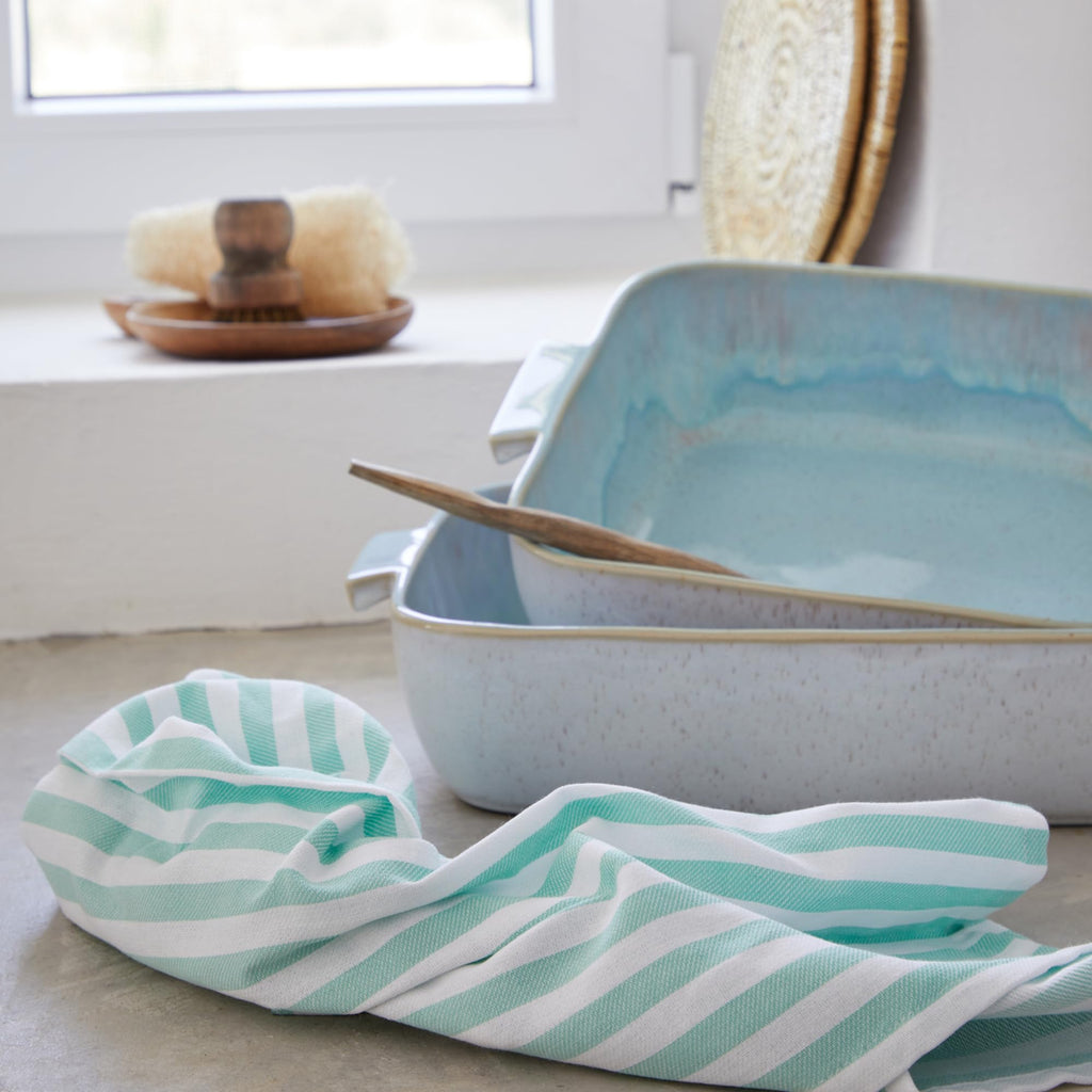Ceramic 10.75" Square Baker - Eivissa Collection, Sea Blue | Oven & Dishwasher Safe Bakeware | Food Safe Glazing