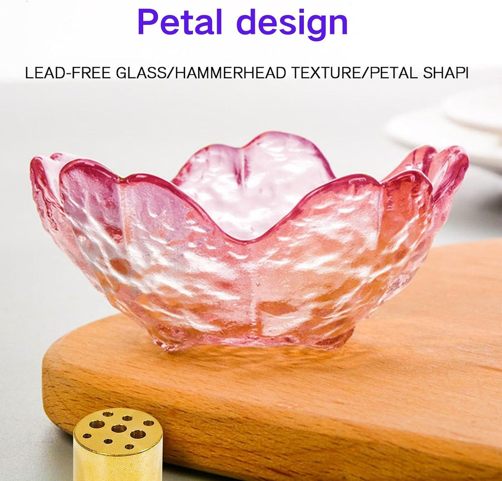 Incense Holder for Sticks, Glass Backflow Incense Burner with 9 Stick Holes, Handmade Cherry Blossom Incense Holder
