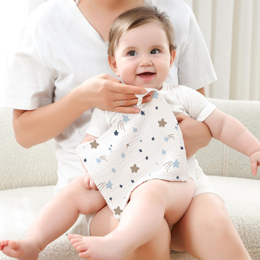 Muslin Baby Washcloths,100% Cotton Face Towels and Burp Cloths