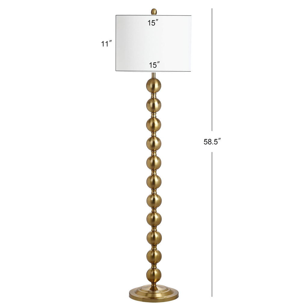 Lighting Collection Reflections Modern Farmhouse Stacked Ball Brass 59-inch Living Room Bedroom Home Office Standing