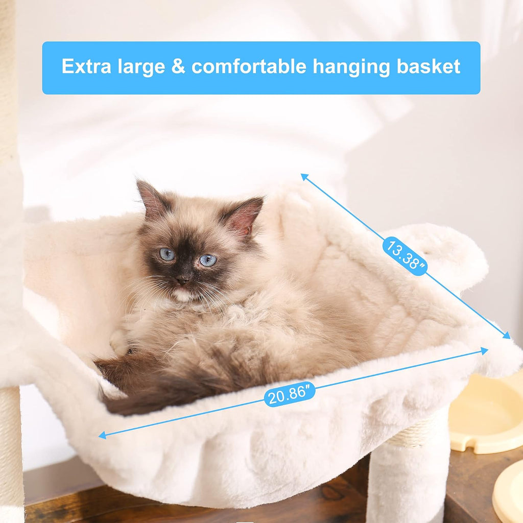 Cat Tree Tower, Food Station, XL Litter Box Enclosure