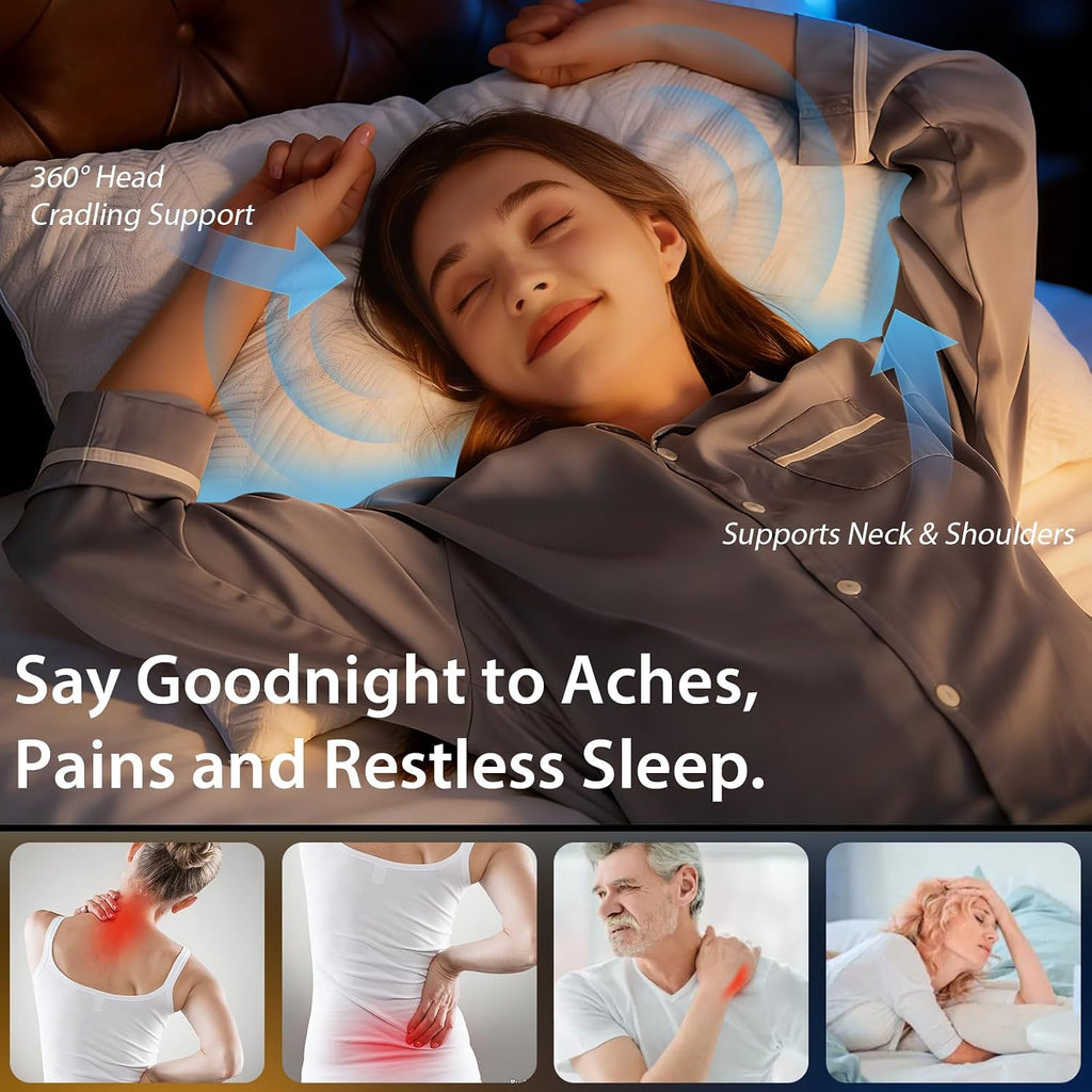 Cooling Pillows Queen Size Set of 2, Shredded Memory Foam Pillows Cool for Hot Sleepers, Adjustable Firm Soft Support