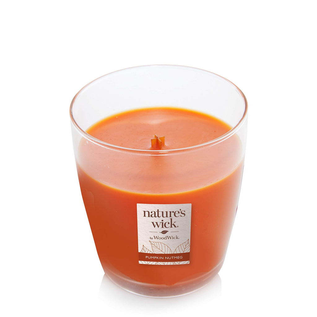 Pumpkin Nutmeg Scented Candle 10 oz. Medium Fall Candle with Crackling Wick for Smooth Burn Soy Wax Blend Halloween