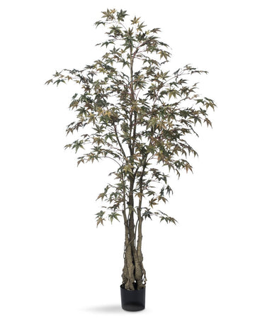 Japanese Maple Silk Tree - Handcrafted - Amazingly Lifelike - Natural Beauty (6-Foot)