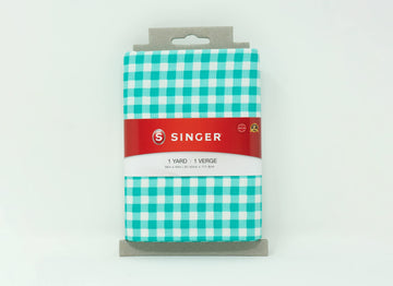Fabrics, 100% Cotton, Aqua Gingham Check, 1 Yard Cut