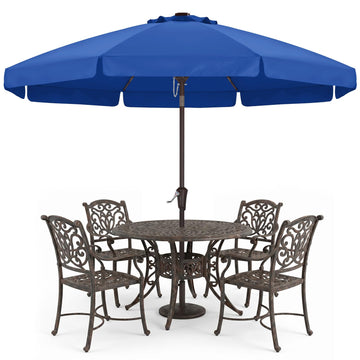 9FT Scalloped Patio Umbrella Table Market Umbrella, Blue