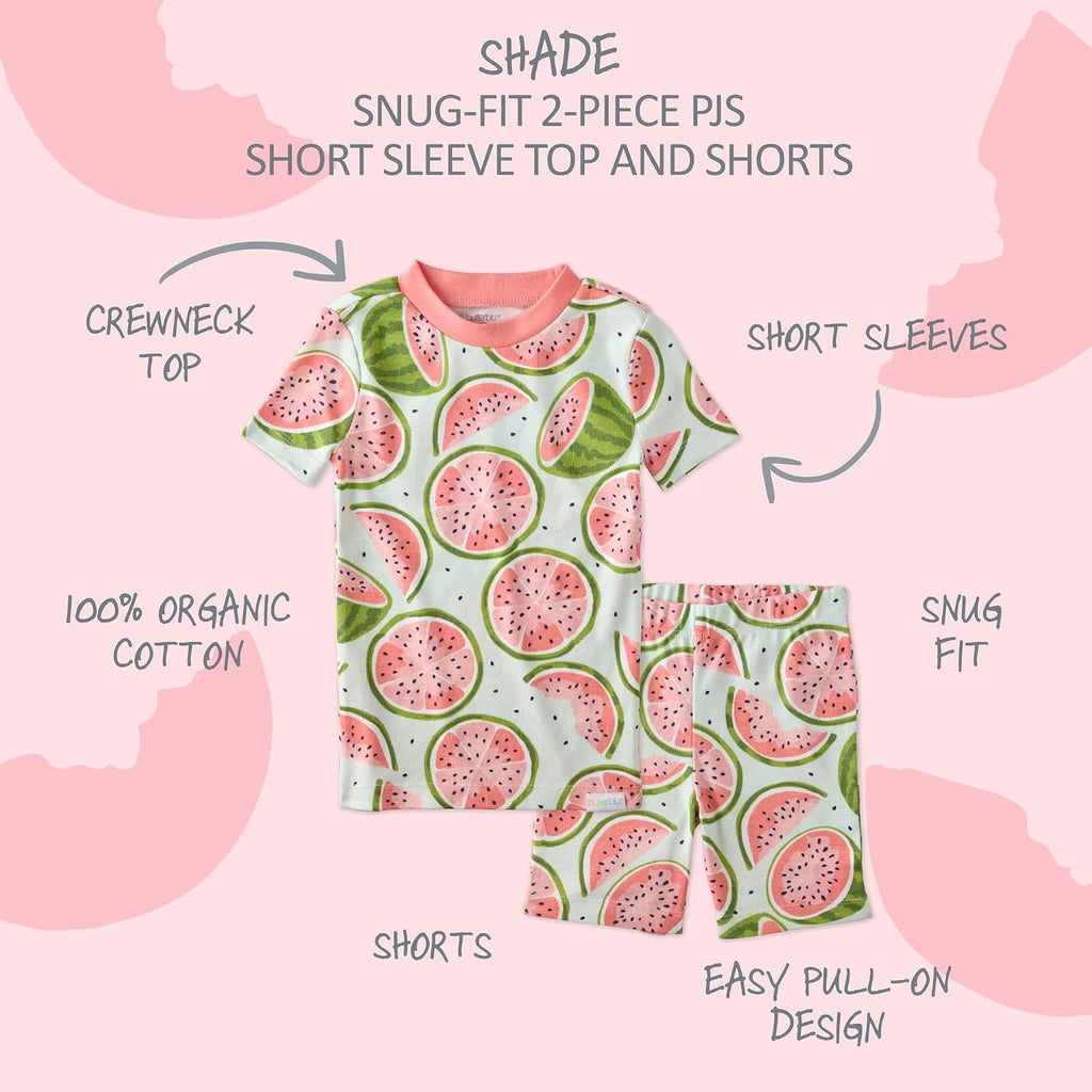 Shade Snug-fit Piece Short Sleeve PJs 100% Organic Cotton
