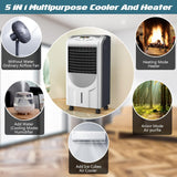 Air Cooler and Heater, 5-in-1 Portable Evaporative Air Cooler w/Anion Function, 8H Timer, 3 Modes & 3 Speeds