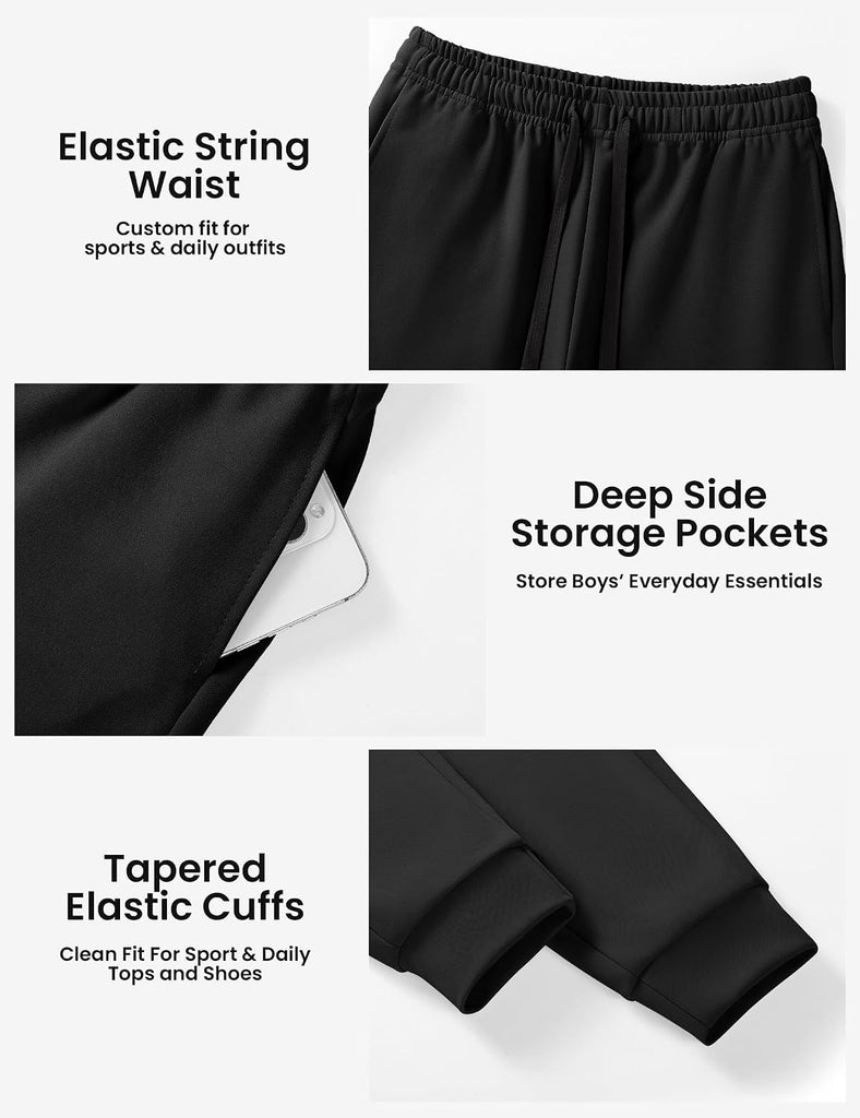 Boys Sweatpants Quick Dry Tapered Athletic Jogger Pants