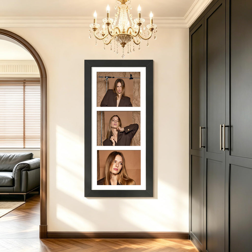 11.5x26.1 3 Opening Collage Frame For 3 8x10 Photos Black