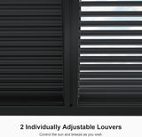 LED Louvered Pergola 94AS 10'x 14' Full Aluminum Frame and Adjustable Roof Integrated Strip Lights for Outdoor Deck