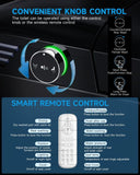 WANSID Black Smart Toilet with Bidet Built In, Auto Open/Close Lid, Heated Seat, Warm Wash & Dryer, Night Light