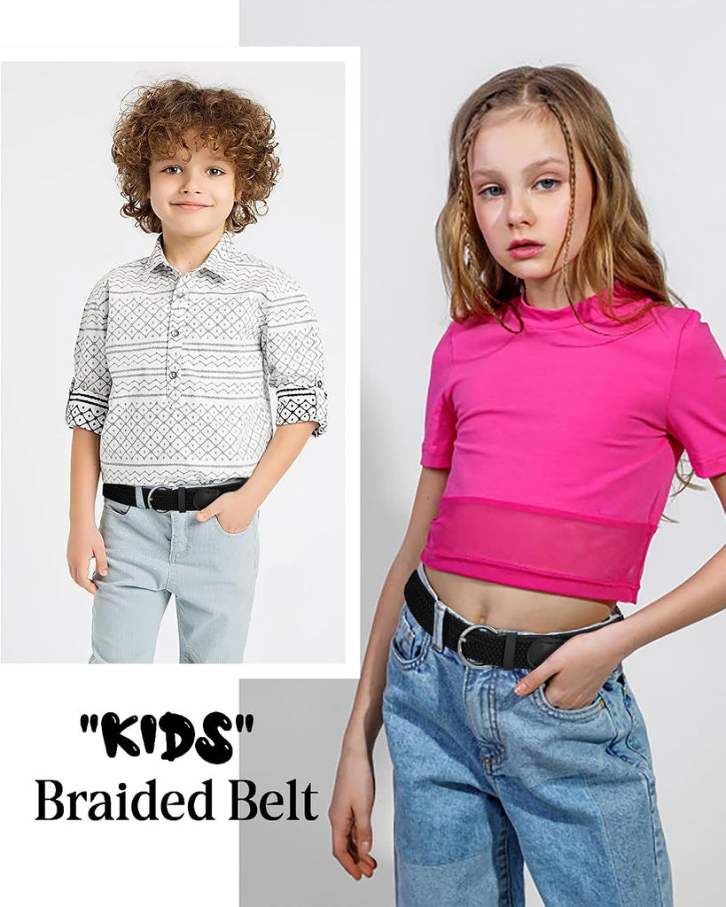 Girls Stretch Braided Belt - Kids Golf Softball Belt
