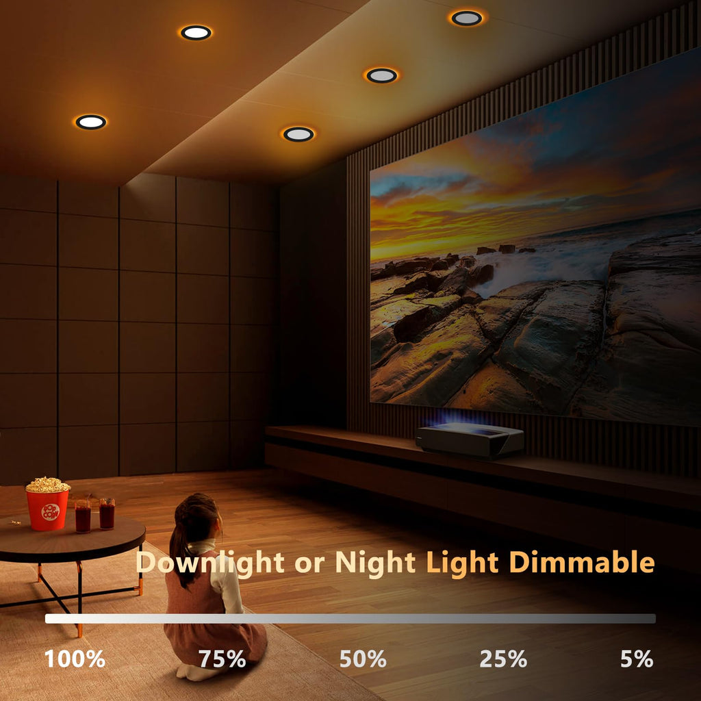 12 Pack Black Recessed Lights 6 Inch with Night Light