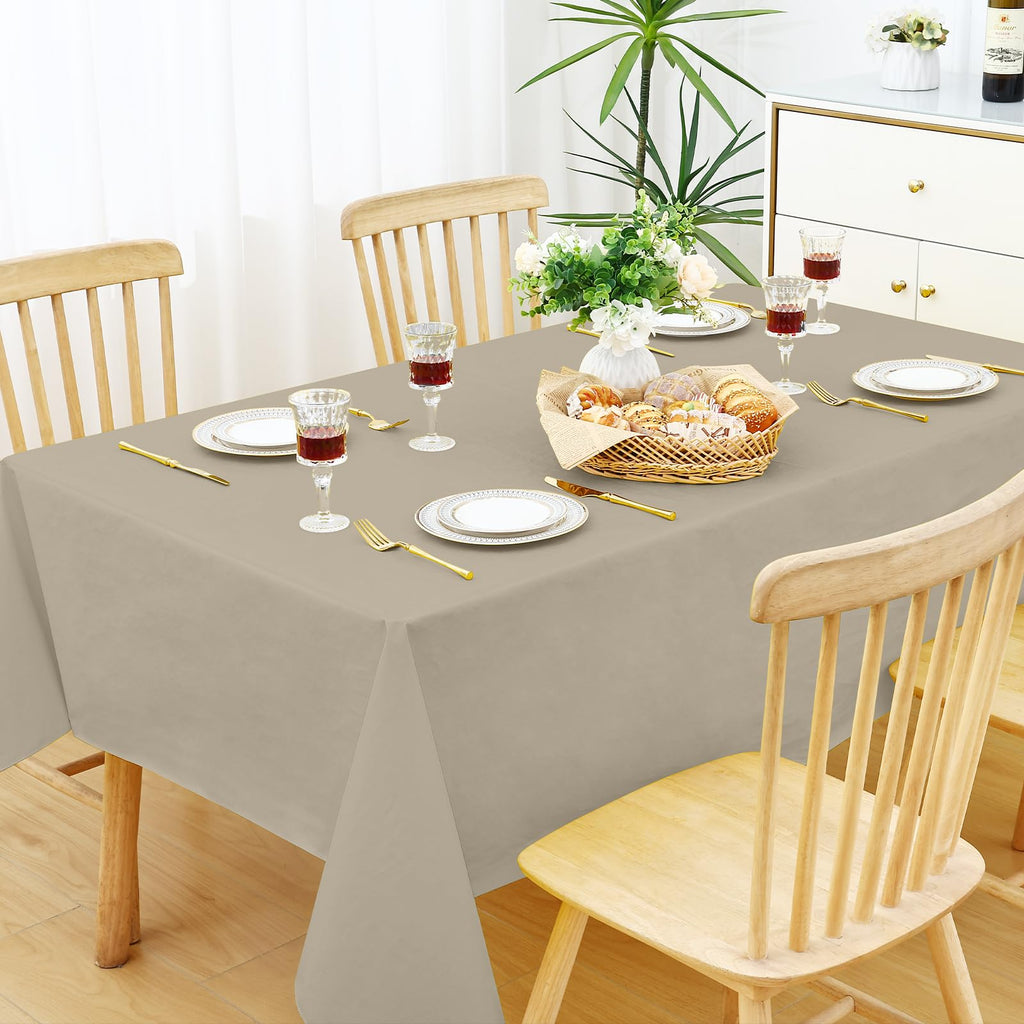Rectangle Table Cloth 60"x84", Waterproof Wipeable Vinyl Tablecloth