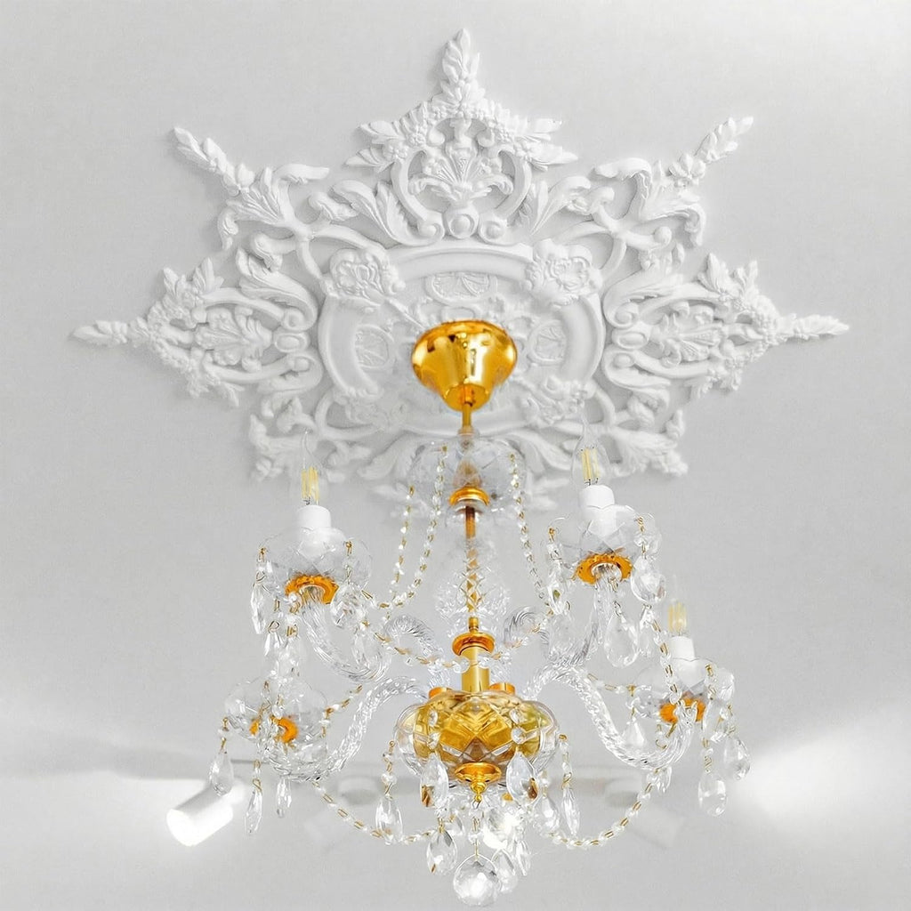 47.24 Inch Large Ceiling Medallion for Light Fixtures, 47.24"OD x 3.15"ID, Thermoformed Classic PVC Design Primed