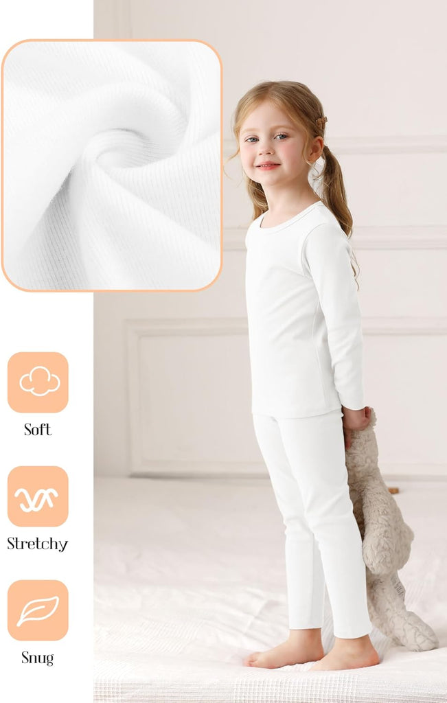 Baby Toddler Boys Girls Cotton Long Sleeve Shirt and Legging Set Kids Ribbed Basic Pant Piece for Daily Life