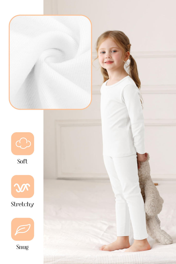 Baby Toddler Boys Girls Cotton Long Sleeve Shirt and Legging Set Kids Ribbed Basic Pant Piece for Daily Life