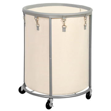 Rolling Laundry Hamper with Wheels - 185L (48 Gallon) Extra Large Industrial Clothes Laundry Basket with Removable