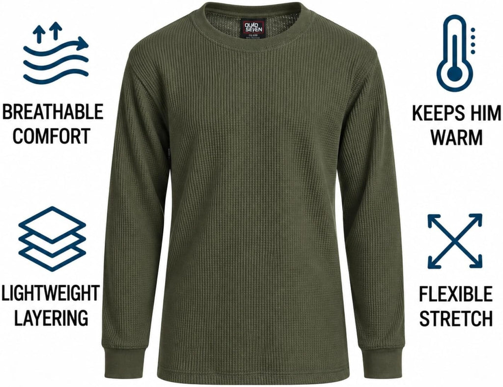 Boys 2 Pack Waffle Knit Long Sleeve Thermal Shirt