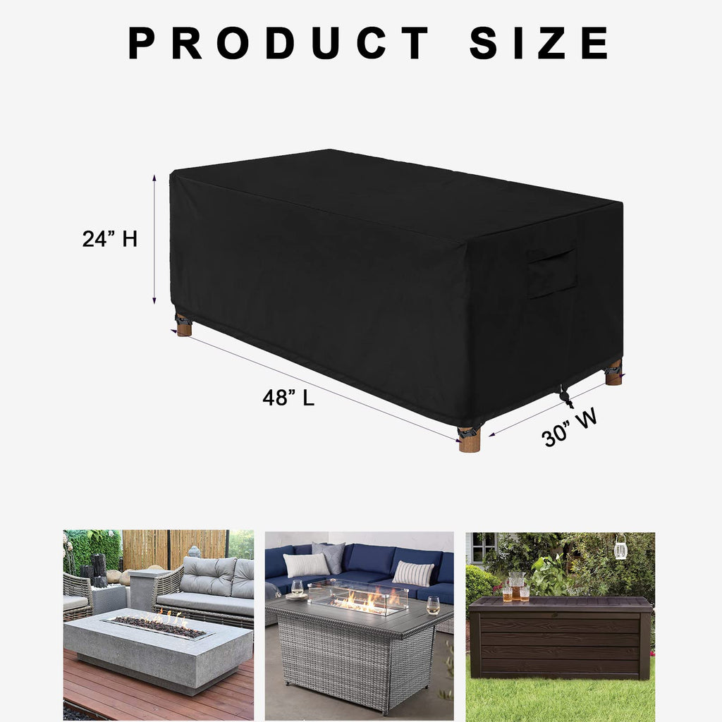 Patio Rectangular Fire Pit Cover Waterproof Outdoor Fireplace Covers Heavy Duty Rectangle Fire Table Firepit