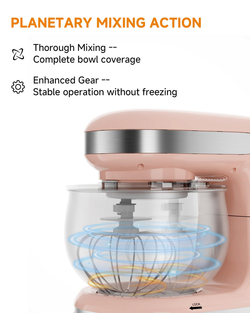 Stand Mixer 3.4QT Tilt-Head Pink Mixers 6+P Tilt-Head Speed