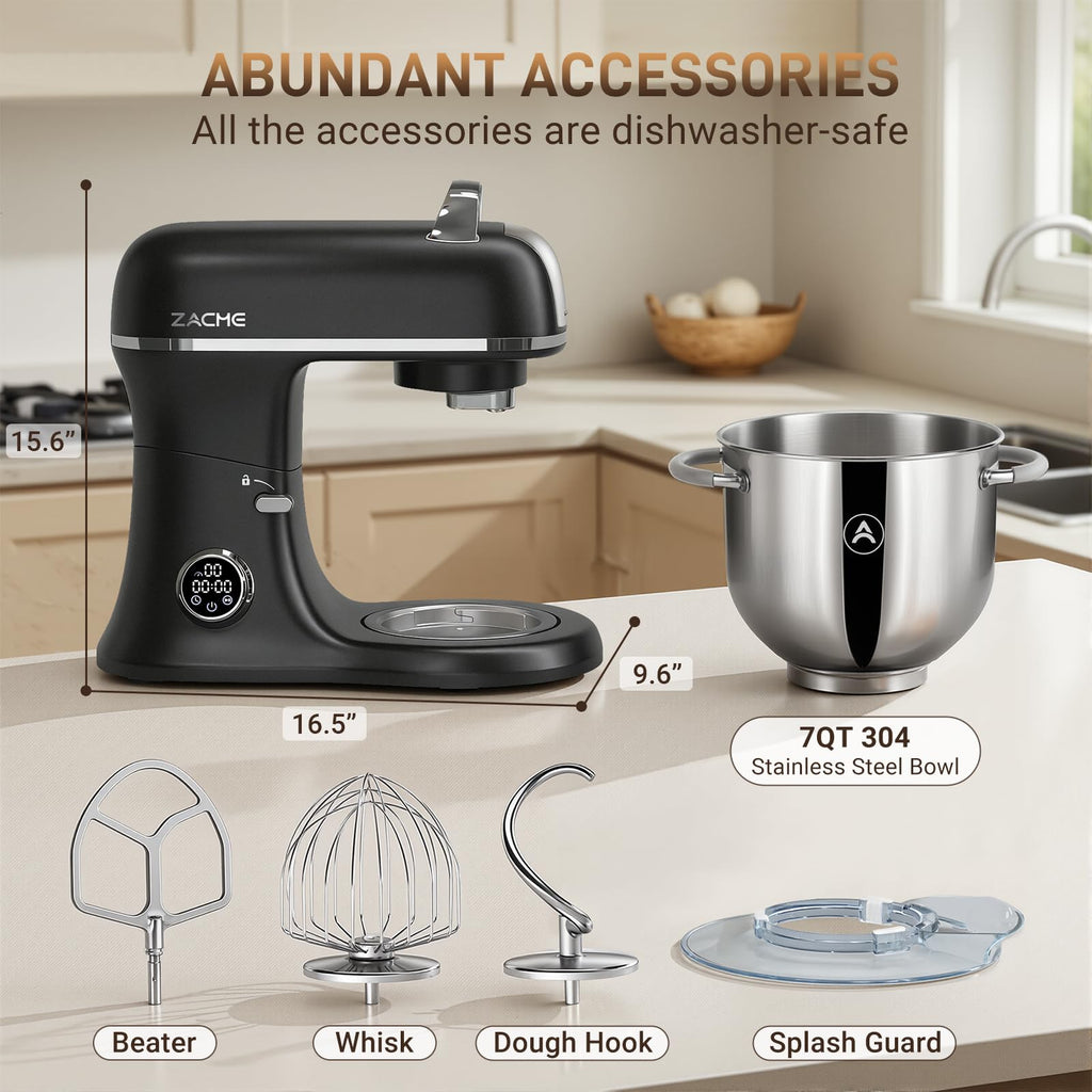 7 Quart Stand Mixer Aluminum Die Casting, 650W 12 Speed Tilt-Head Kitchen Electric Stand Mixer, Household Food Mixer