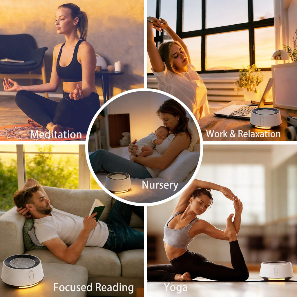 White Noise Machine with Night Light - 20, 10 Color Lights, 5 Timer Settings & Memory Function, Portable Sleep Sound