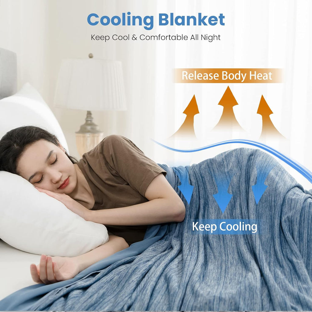 Cooling Blanket for Hot Sleepers - Soft & Lightweight Summer Cold Blanket for Night Sweats | Perfect for Bed, Couch