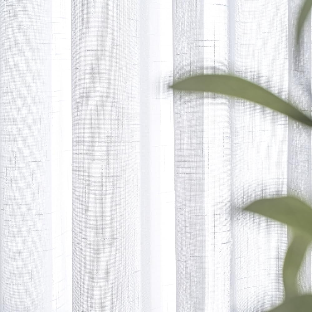 White Sheer Curtains 102 Inches Long Pinch Pleat Ceiling Curtains & Drapes