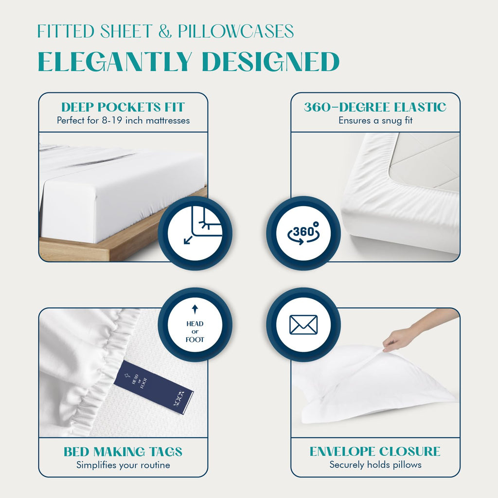 1200 Thread Count Queen Size Sheets Set Sateen, Sage Green