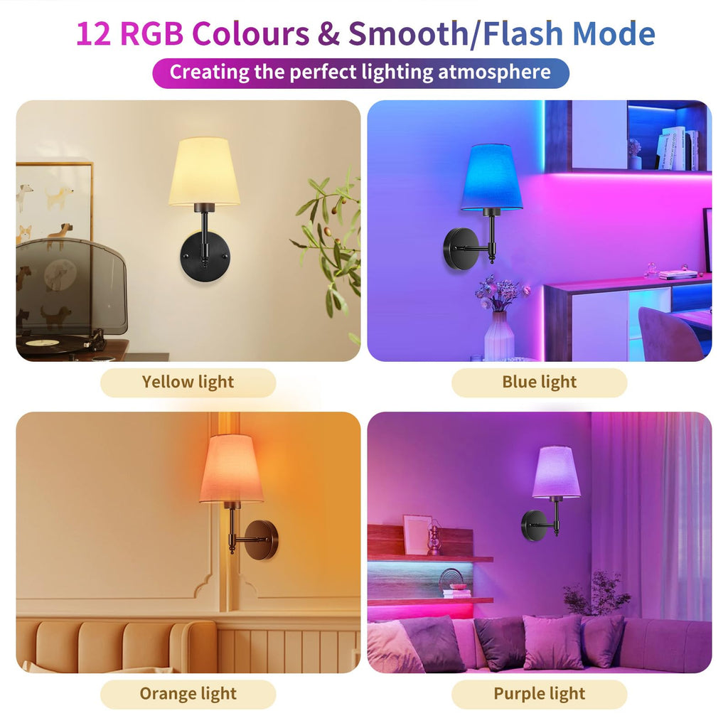 Battery Operated Wall Sconce Set of 2, Rechargeable Wireless Wall Lights