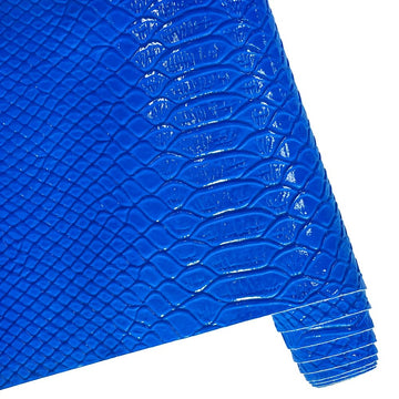 Mirrored Glossy Faux Leather Roll 12"×54" Snake Skin Embossed Synthetic PU Vinyl Fabric for Bows Jewelry Crafts