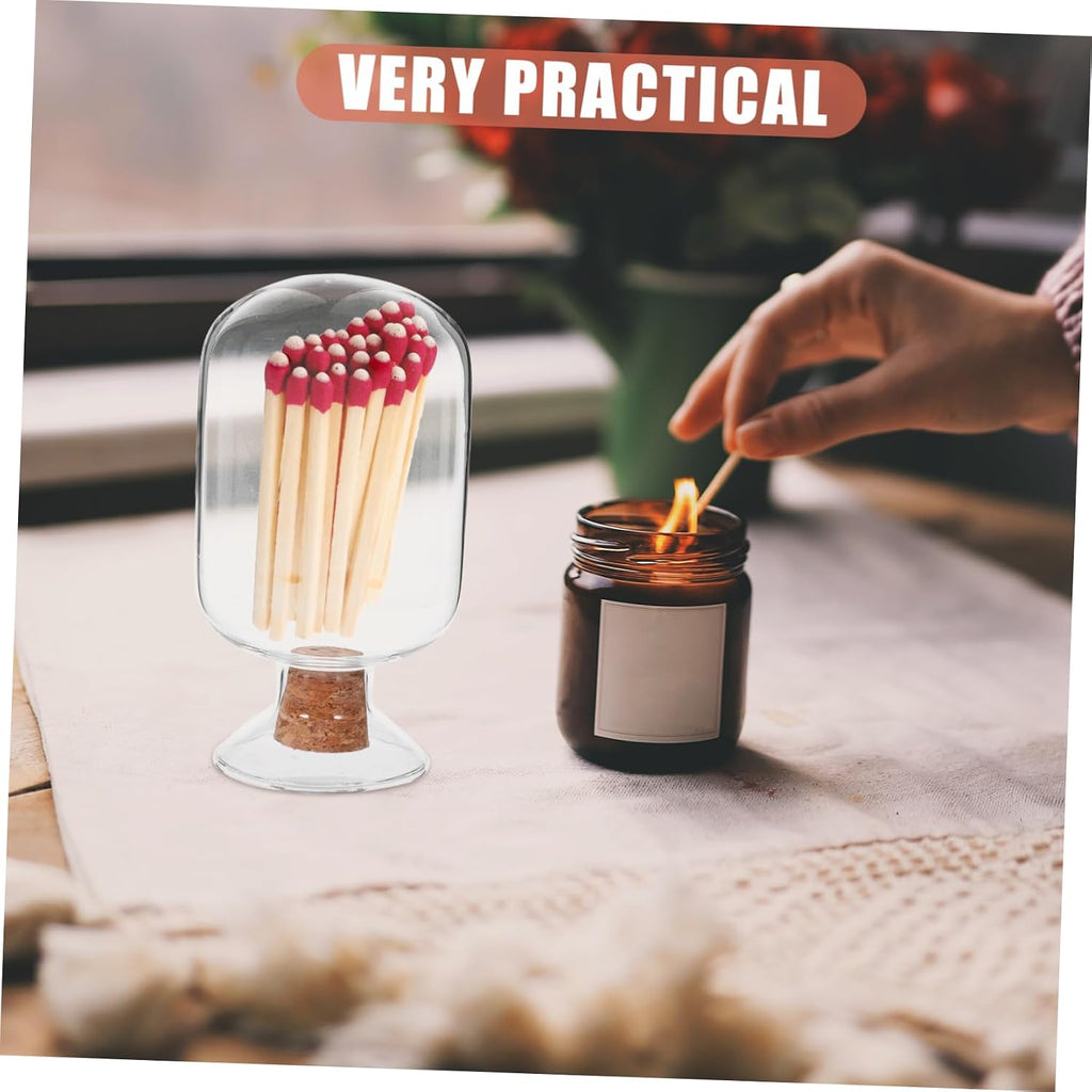 Glass Match Storage Jar Sensory Bottles Lids 250ml Match Holder Decorative Match Jar Multi-functional Glass Jar