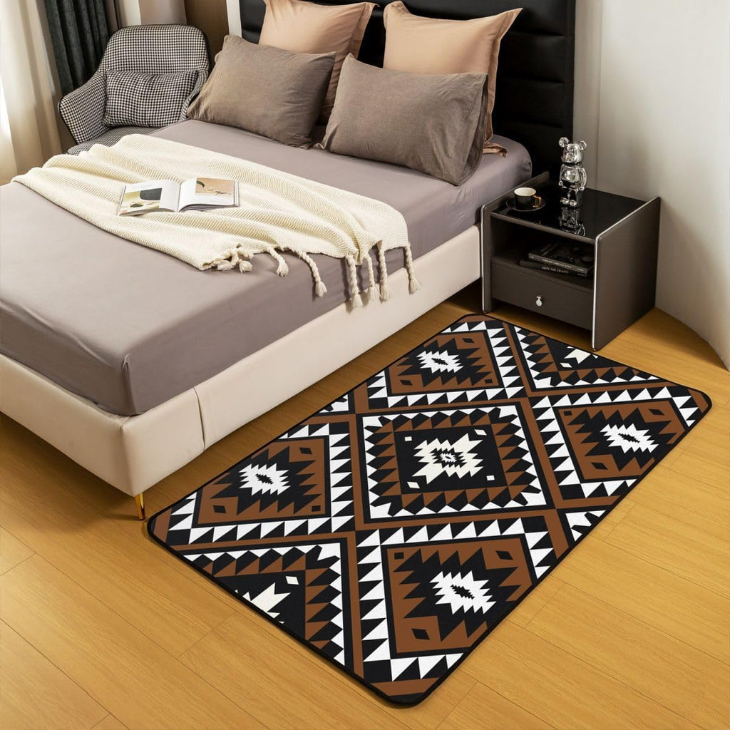 Rustic Western Living Room Rugs for Men, Southwestern Aztec Area Rug Non Shedding, Bohemian Carpet Non Slip