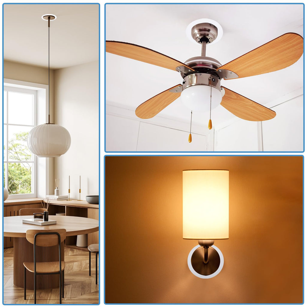 Goof Rings Inner Diameter 3.78", Outer Diameter 5.28", 8 Pcs Metal Goof Rings Cover Recessed Light Trim for Ceiling