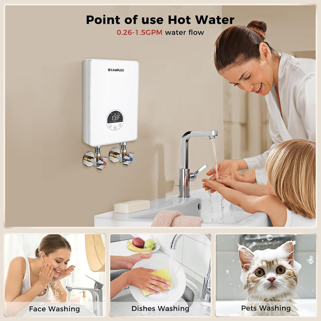 Tankless Water Heater Electric 4.5kW 110~120V Small Instant Hot Water Heater, Point-of-Use