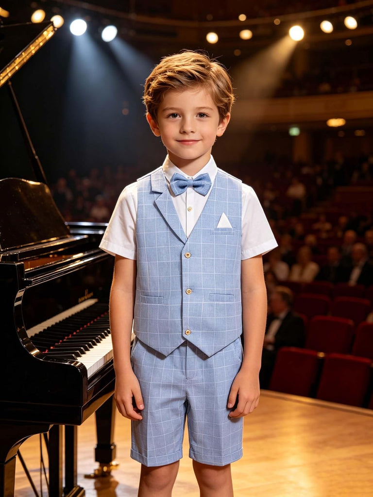 Summer Boys Suit Dress Clothes Kids 4Pcs Wedding Ring Bearer Outfit