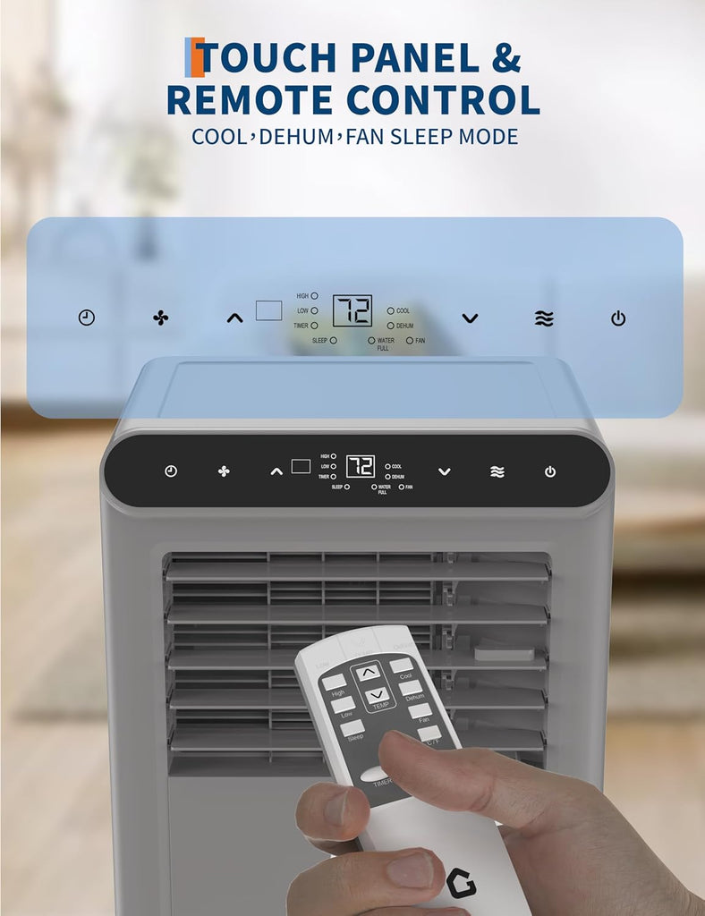 Portable Air Conditioners, 8,000 BTU for Rooms up to 350 Sq.Ft., Smart Compact AC Unit with Cooling, Dehumidifier