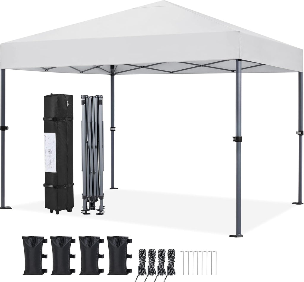 10x10 Pop Up Canopy Tent 1-Button One Person Quick Setup